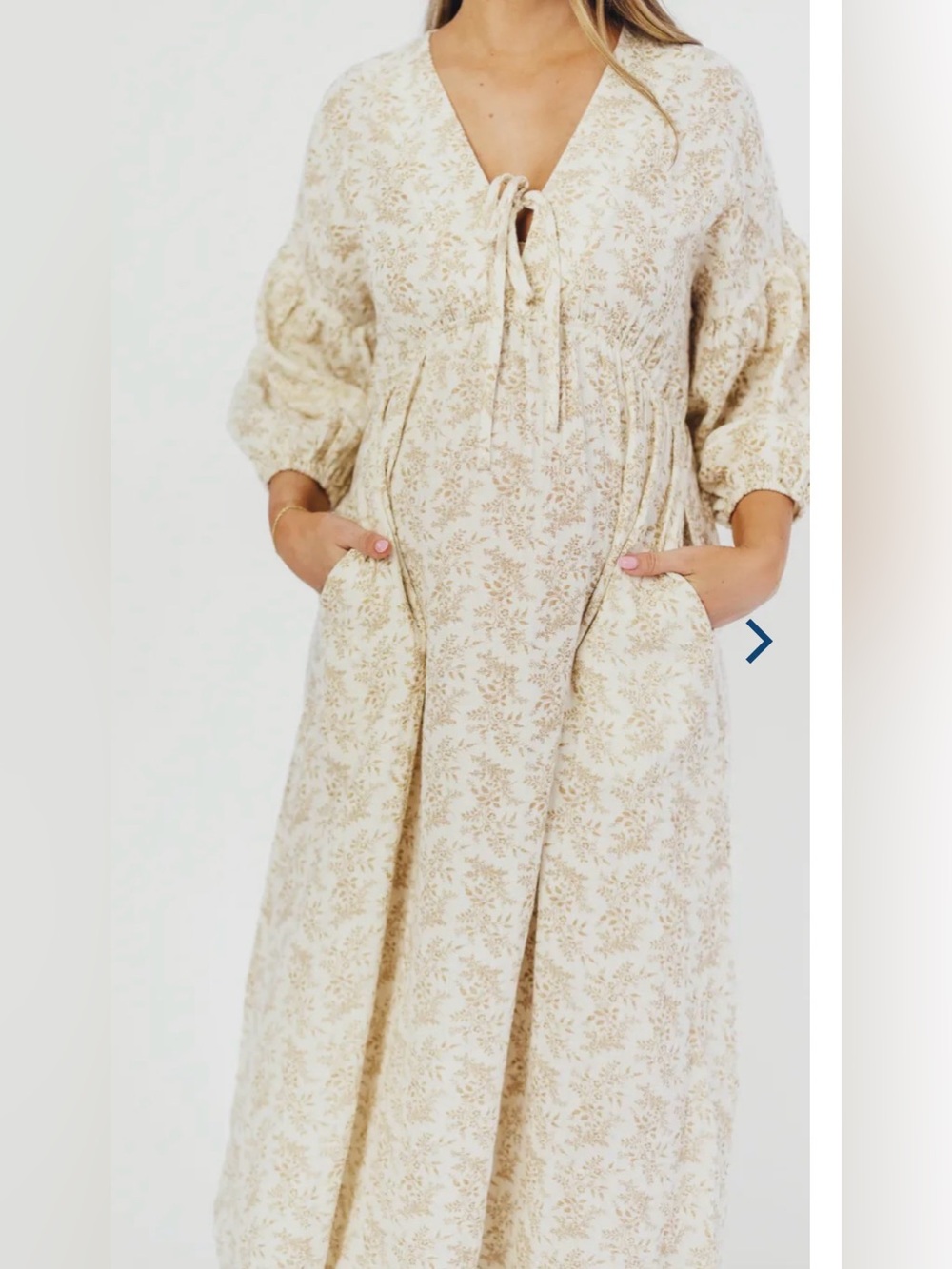 Worth Collective Tan Floral Hunter Dress Small - Picture 2 of 7